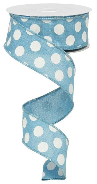 RX9145A2  1.5" x 10yd Medium Multi Dots Turquoise/White