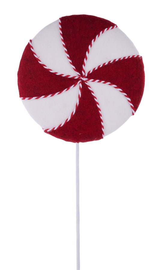 XC1209  21.5"L Peppermint Candy Pick Red/White