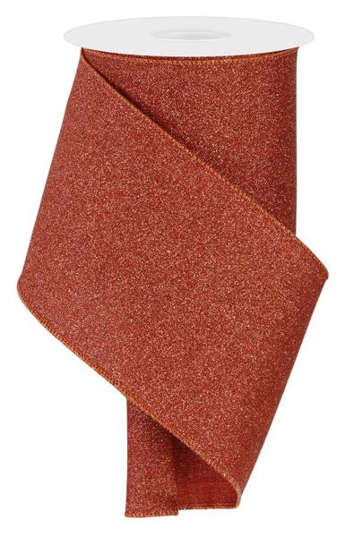 RGE1382WE  4" x 10yd Fine Glitter On Royal Terracotta