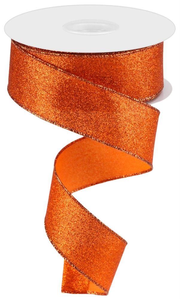 RGC159620   1.5" x 10yd Shimmer Glitter   Orange