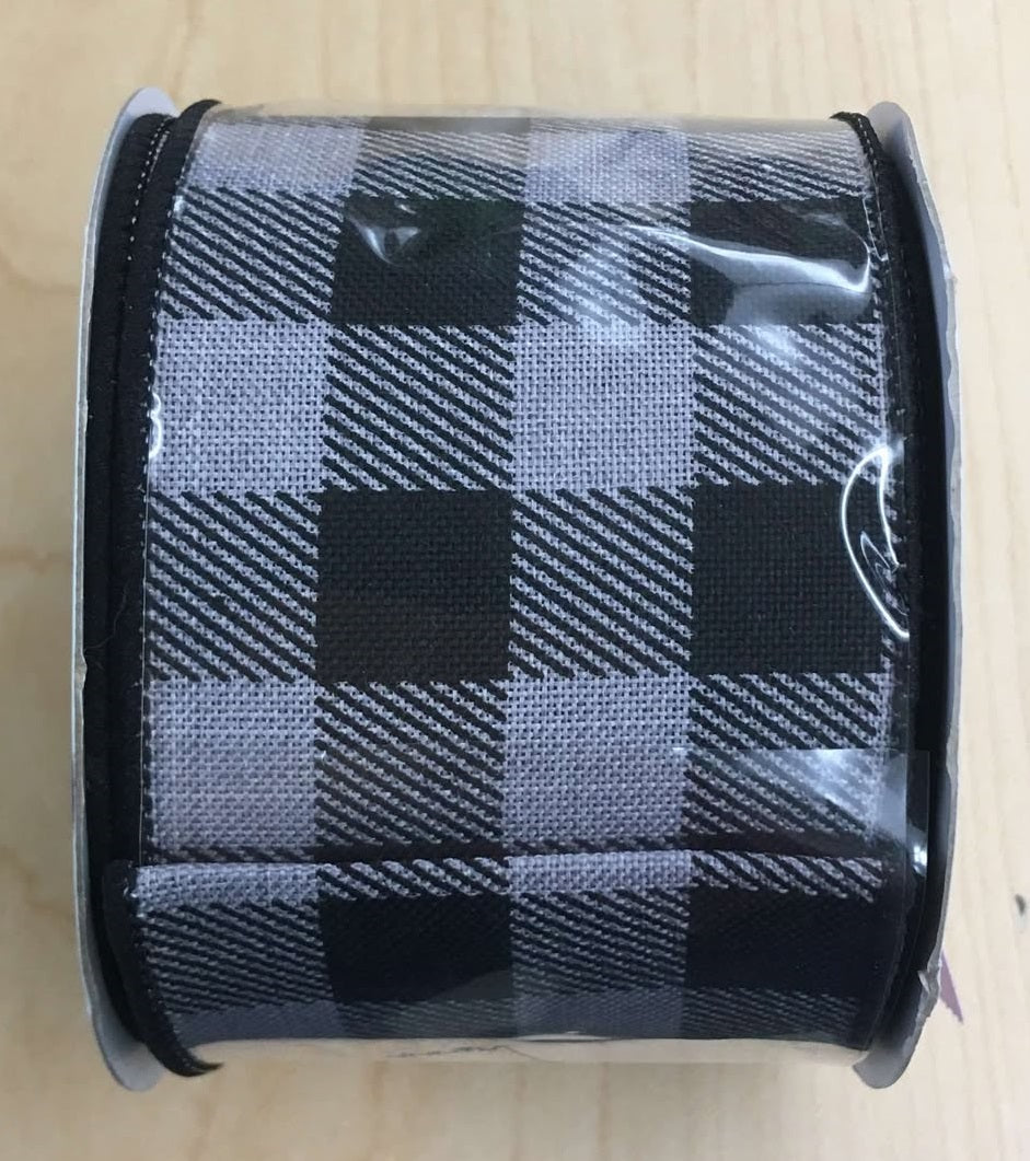 RW8007   2.5"X10YDS   Plaid  Gray/Black
