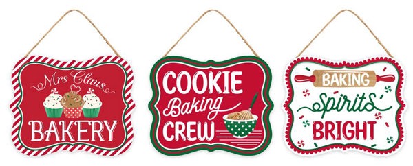 MD1444    5x4 Holiday Baking Sign   White/Red/Emerald/Brown