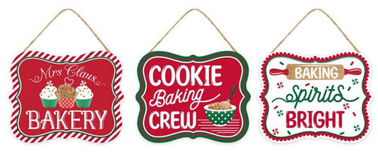 MD1444    5x4 Holiday Baking Sign   White/Red/Emerald/Brown