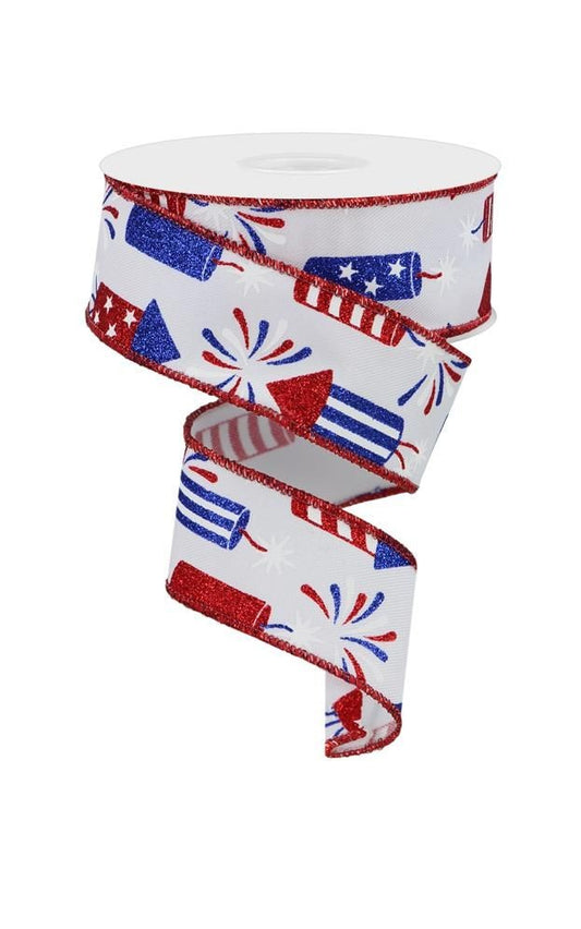 RGE119927   1.5" x 10yd Firecrackers   White/Red/Blue