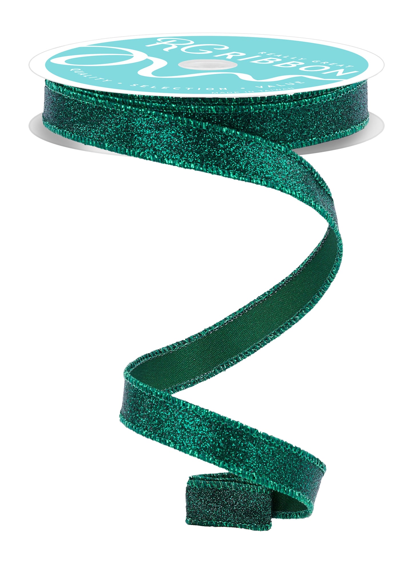 RGF108912  5/8" x 10yd Shimmer Glitter Hunter Green