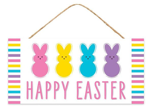 AP8764 12.5"L x 6"H Happy Easter/4 Bunny Sign