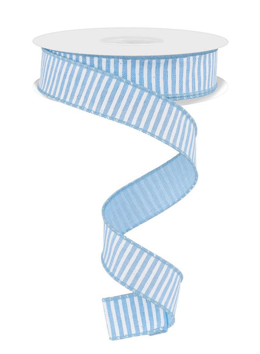 RG7780D6    7/8" x 10yd Horizontal Stripes/Royal   Pale Blue/White