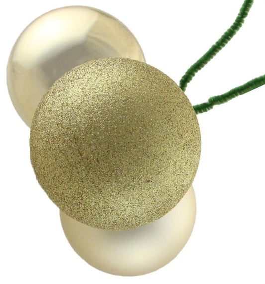 XP3553JJ  80mm Ball Cluster x 3  Light Gold
