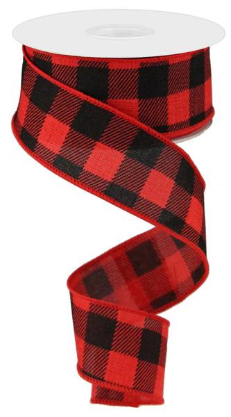 RG01805MA 1.5"X10yd Red Striped Check On Royal