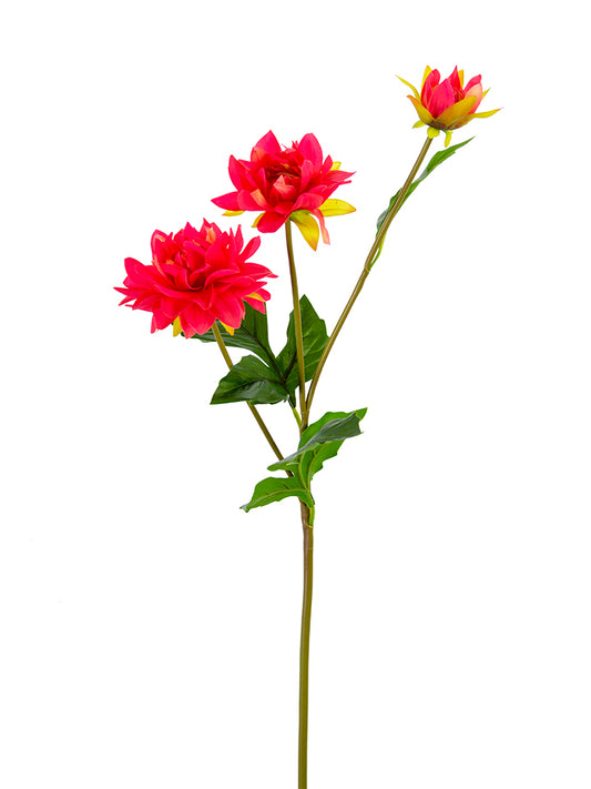 2225045HP    23" Dahlia Spray Real Touch  Hot Pink/Coral