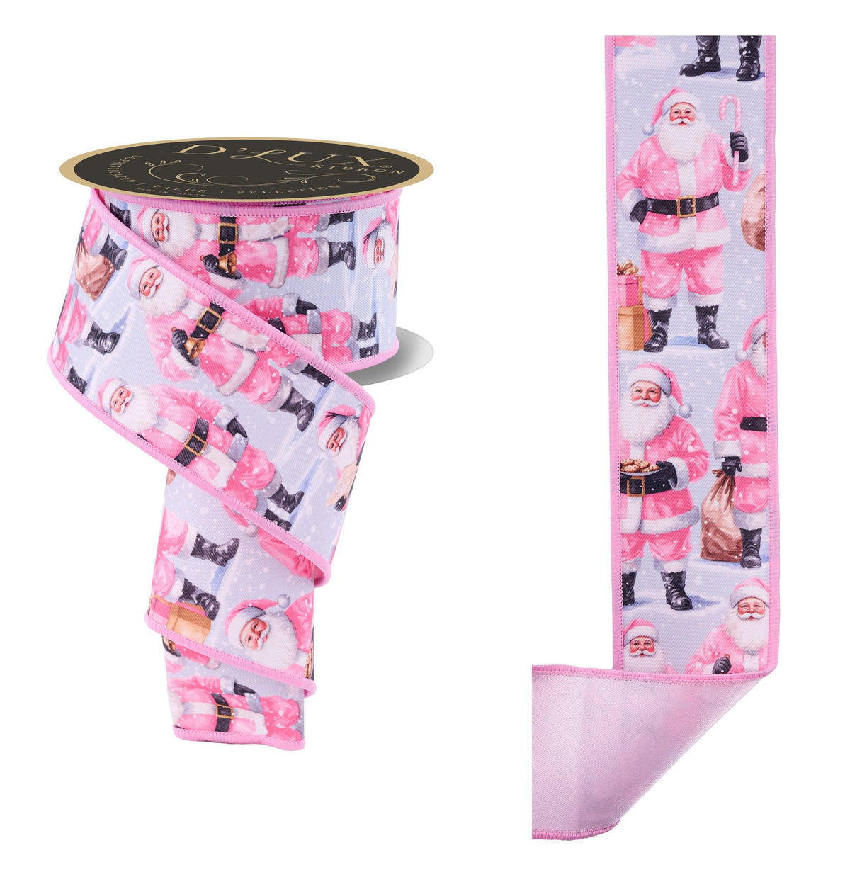 LX1274C2    2.5" x 10yd Santa Claus/Fused          Wht/Pink/Blue
