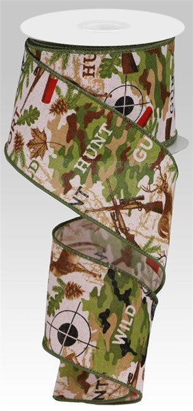 RGC115915  2.5" x 10yd Hunting On Royal Pink/Tan/Moss/Brown