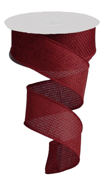RG121105  1.5" x 10yd Cross Royal Burlap Burgundy