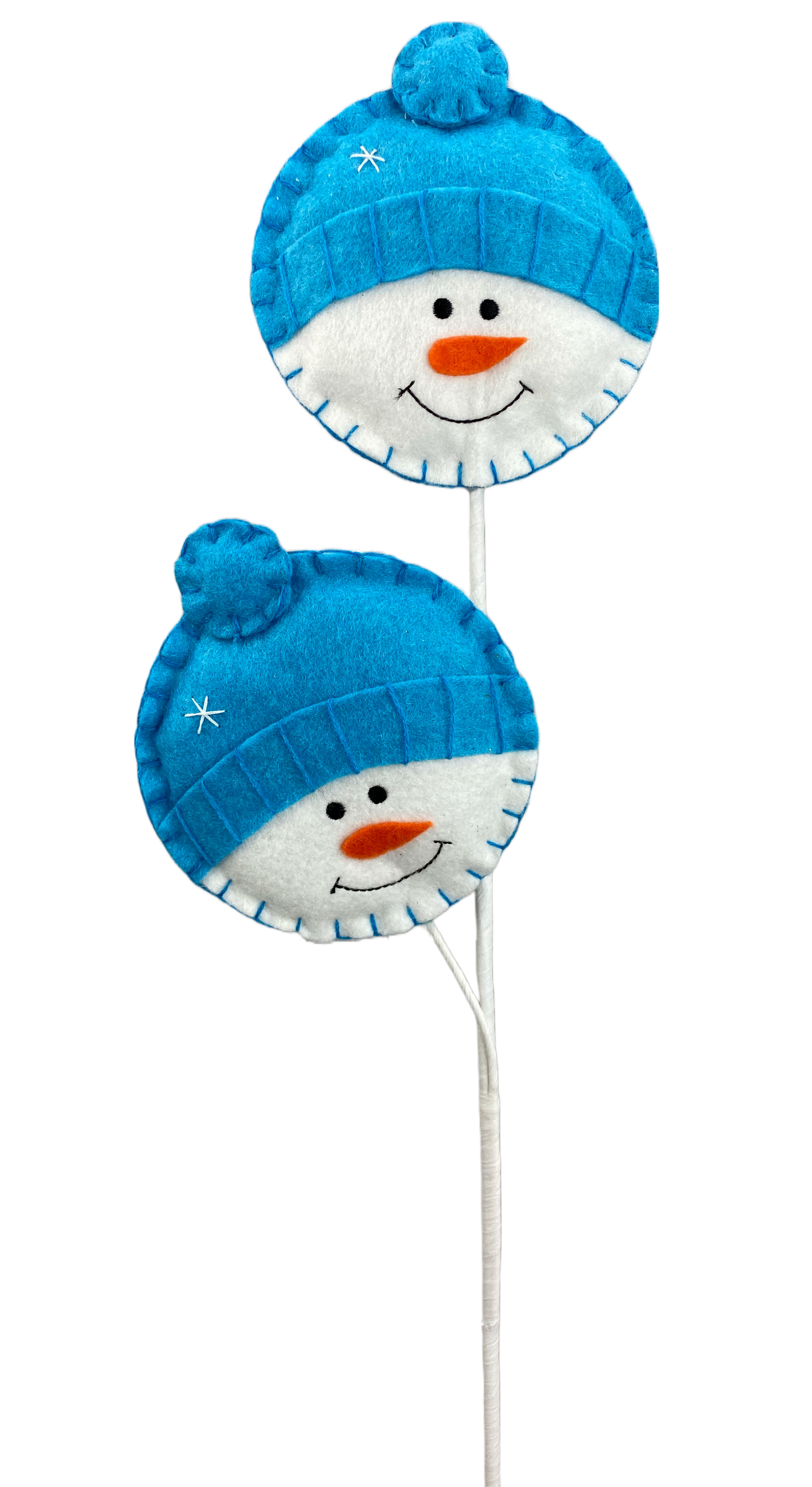 85706BL   25"H   Snowman Head Spray   Blue