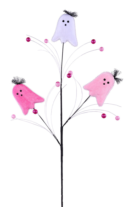 HH1414    31"L Velvet/Pearl/Glttr/Ghost/Ball Spray    Ht Pink/Pink/White/Black