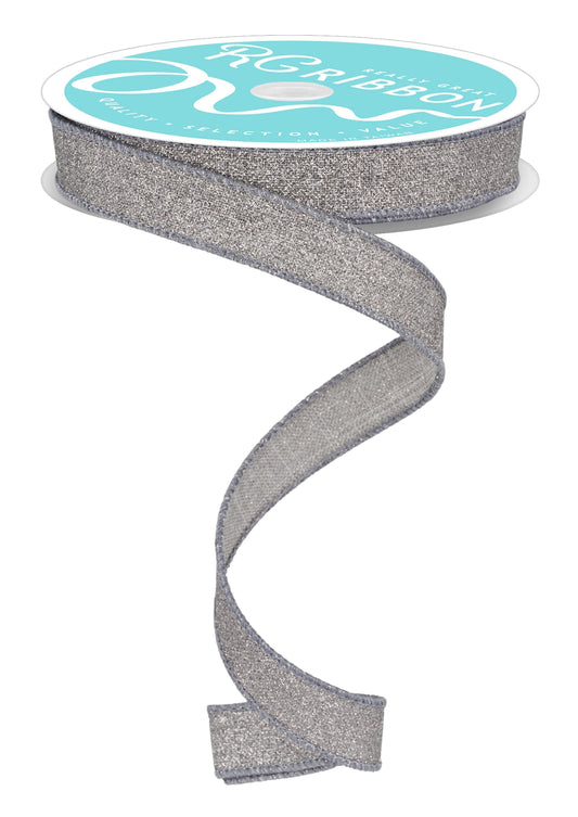RGF109610  5/8" x 10yd Fine Glitter On Royal Light Grey