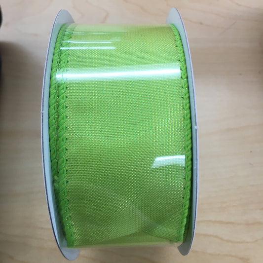 424090909  1.5"X10YDS  Lala Solid  Lime-Irid