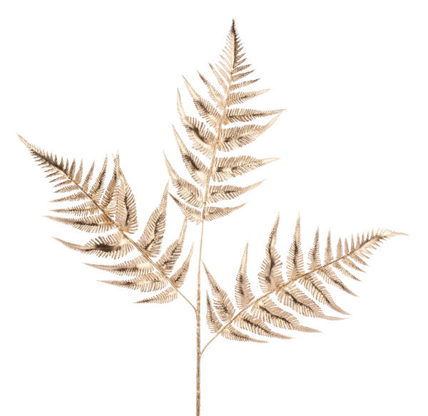 XS248508  26"L Fern Leaf Spray Gold