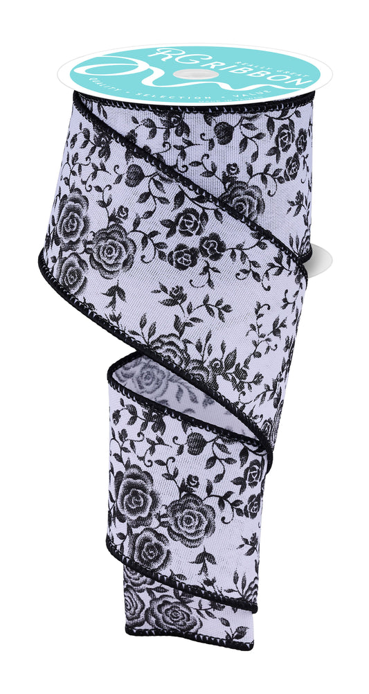 RGH131627   2.5" x 10yd Mini Rose     White/Black