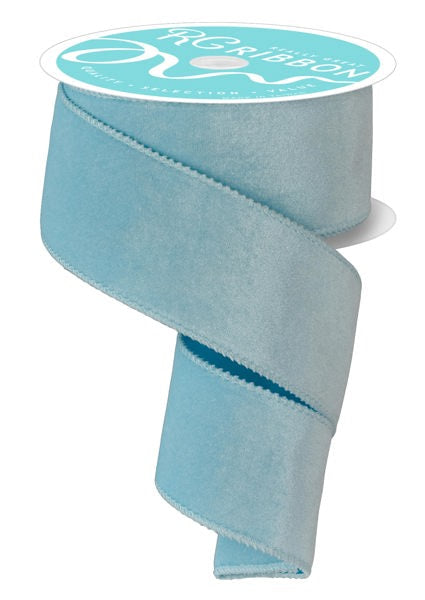 RGE165948  2.5" x 10yd Deluxe Velvet/Satin Backing Ice Blue