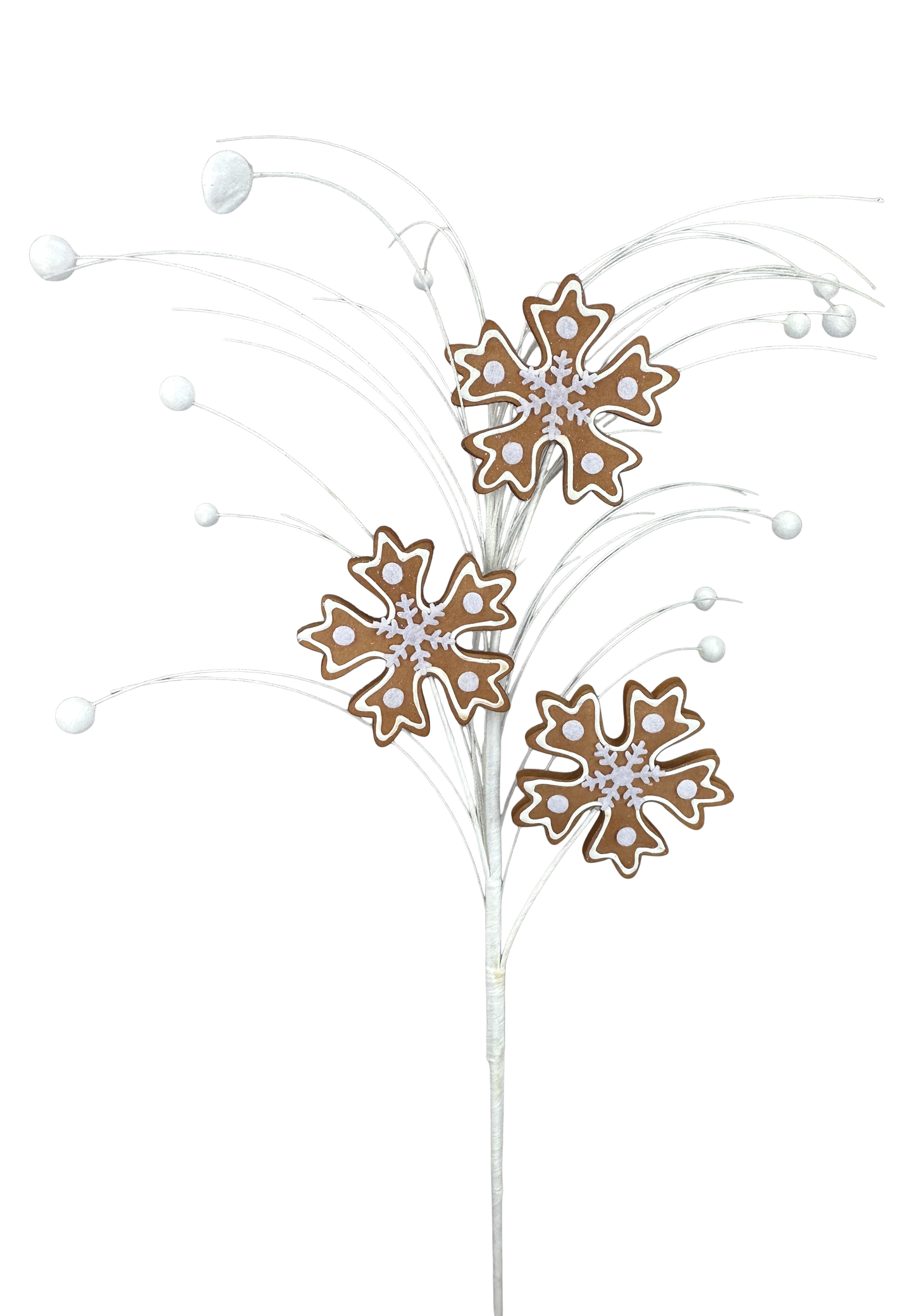 86450BN    28"H   Gingerbread Snowflake Spray     Brown
