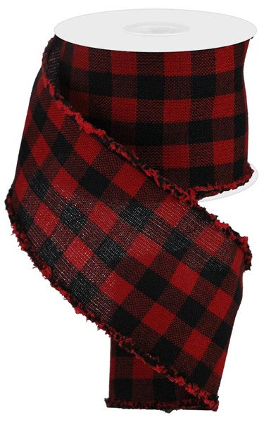 RG08046MA  4" x 10yd Woven Flannel Buffalo Plaid Red/Black