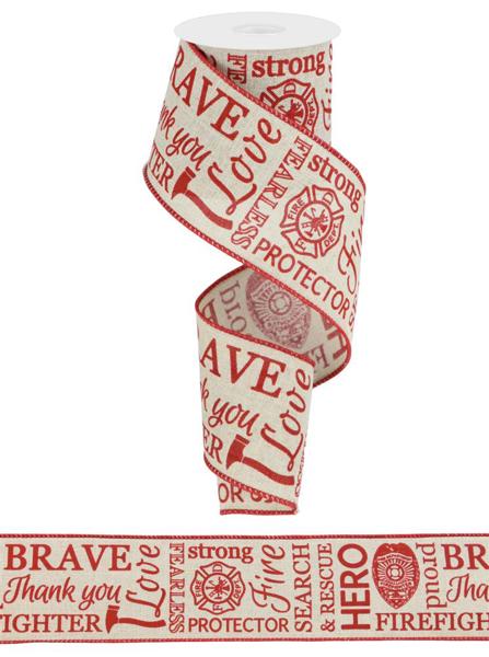 RG01594  2.5" x 10yd Firefighter/Royal Lt Natural/Red