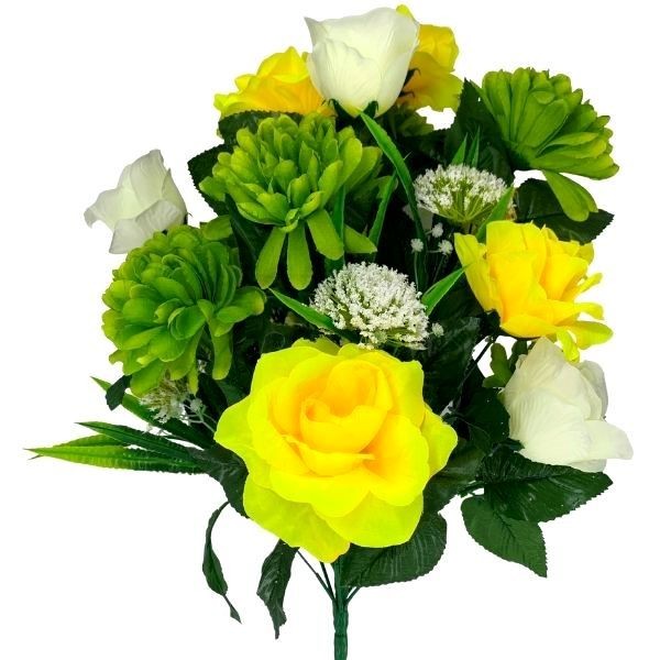 CS14057          23"Mum / Rose Mix X24 - Yellow / Cream / Green