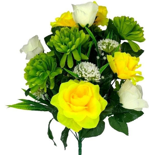 CS14057          23"Mum / Rose Mix X24 - Yellow / Cream / Green