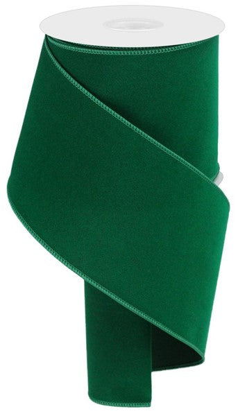 RL194406  4" x 10yd Indoor Velvet Ribbon Emerald Green