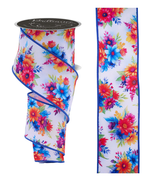 LS1175TA   2.5" x 10yd Bright Flowers   Wht/Bright Multi