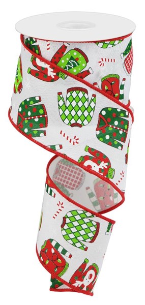 RGC128827 2.5"X10yd Ugly Christmas Sweaters on Royal Wht/Red/Lime/Emerald.Blk