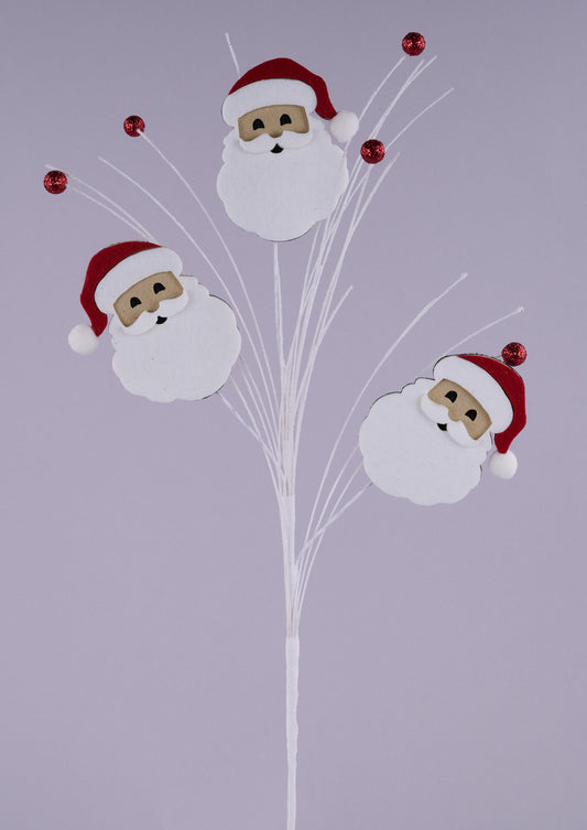 XP019388  23"L Glttr/Felt Santa Claus Spray  Beige/Red/White
