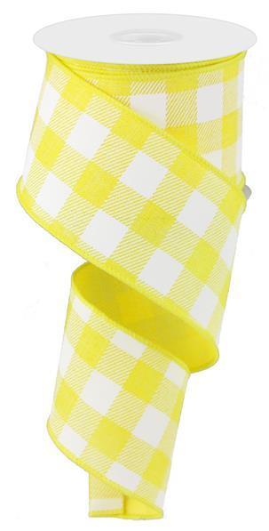 RG0180029     2.5"X10yd Striped Check On Royal   Yellow/White
