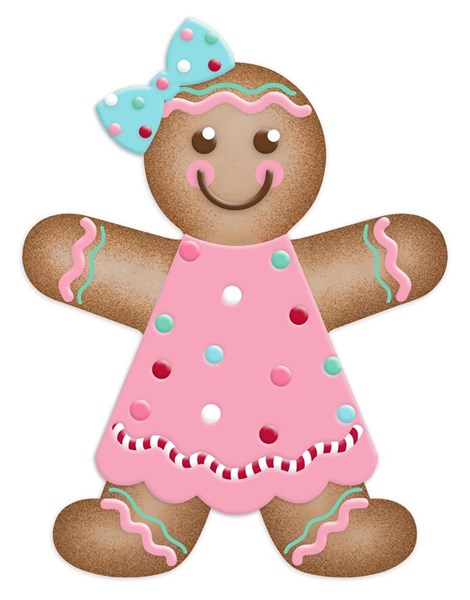 MD0742 13"Hx10"L Metal Gingerbread Girl Pink Dress Sign Tan/Pink/Blue/White/Red