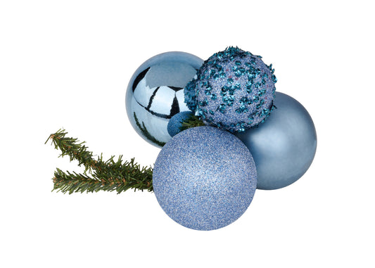 XP3829E6    60Mm-80Mm Sequin/Glitter Ball Cluster   Smoke Blue