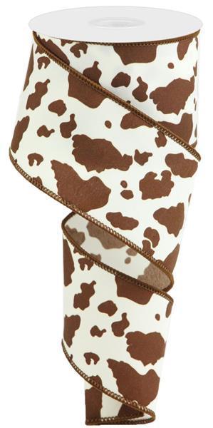 RG1690W6    2.5" x 10yd Cowhide Print   Ivory/Brown