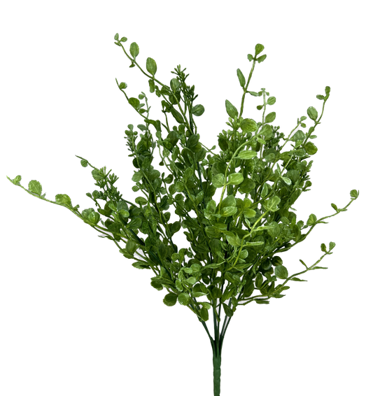 13621GN   19"   Plastic Boxwood  Bush    Green