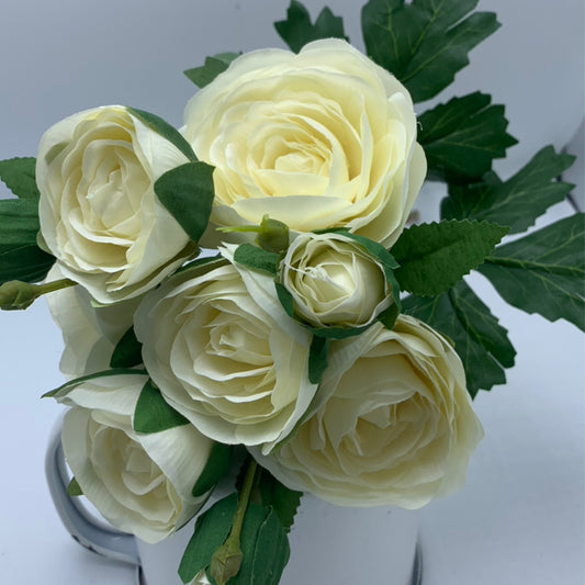 2280017CR  17.5” Italian Ranunculus Bundle Cream