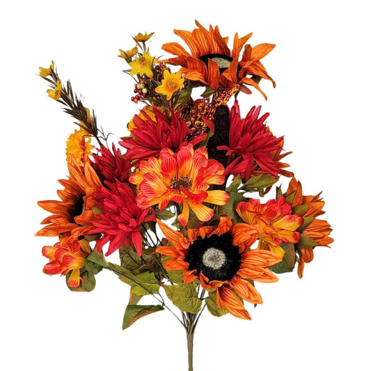 CS21722    X24 Sunflower Mum Cattail - TT Orange