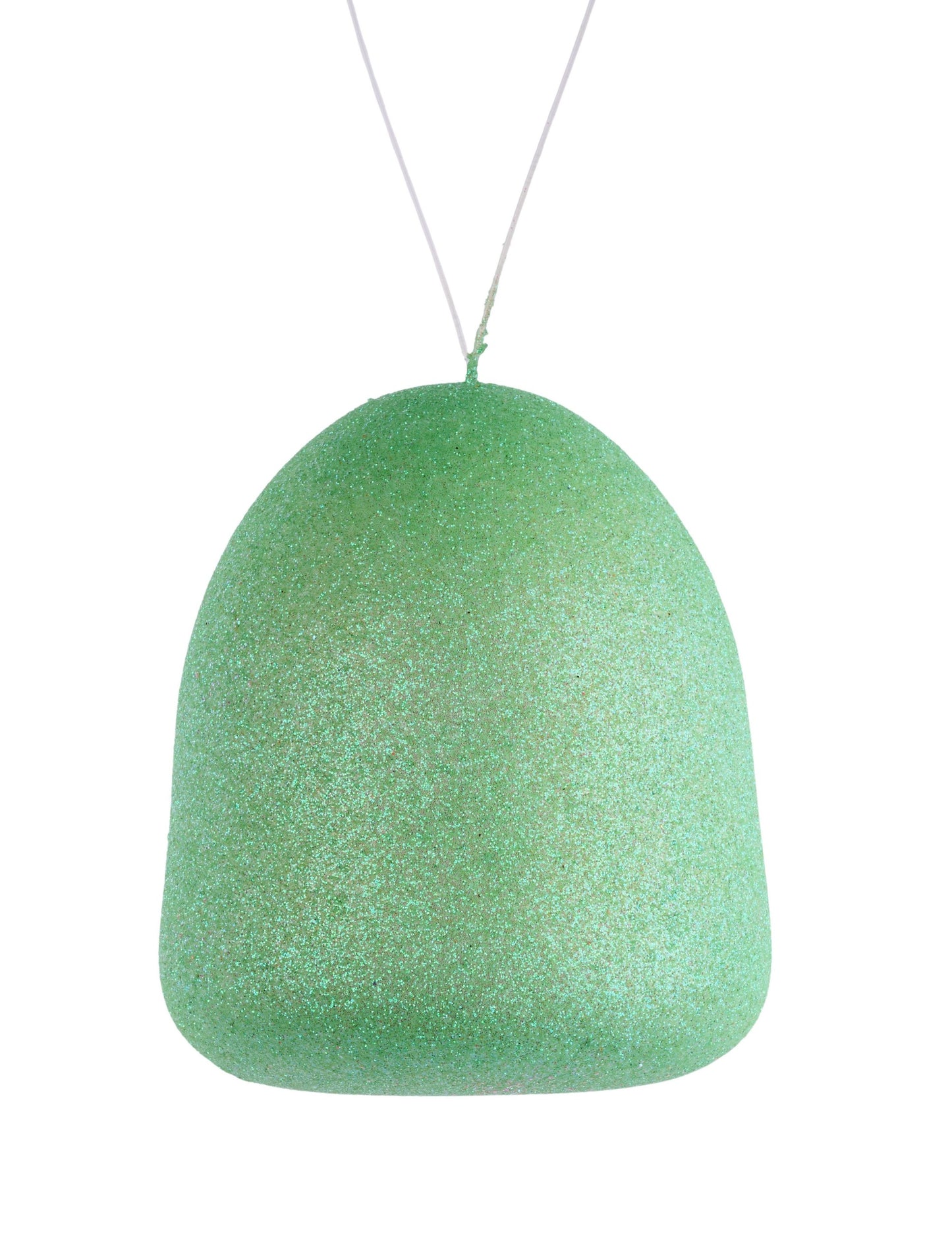 XJ711855   5"H x 4.25"Dia Glitter Gumdrop Orn   Mint Green