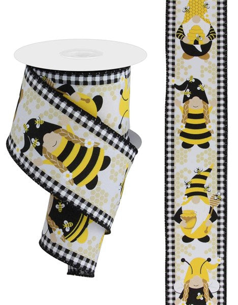 RGE115427 2.5"X10yd Gnome W/Bees Wht/Yllw/Gold/Blk