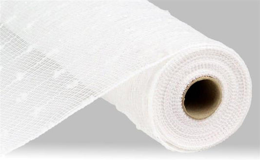 RY820027  10.25" x 10yd Snowball Mesh White