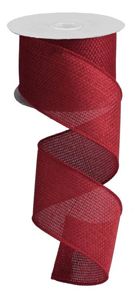 RG121205  2.5" x 10yd Cross Royal Burlap Burgundy