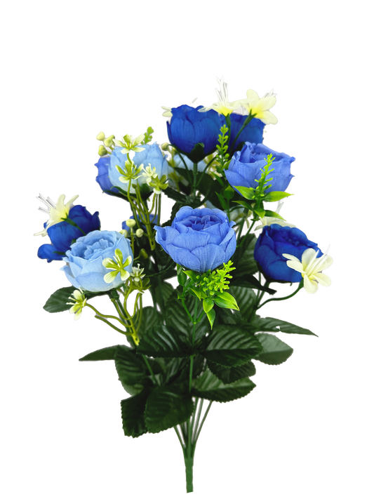 63669BL   17"    Peony BushX12     Blue