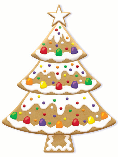 MD1662H7  12.5"H Metal/Embossed Gingerbread Tree Tan/Wht/Red/Grn/Prpl/Ylw