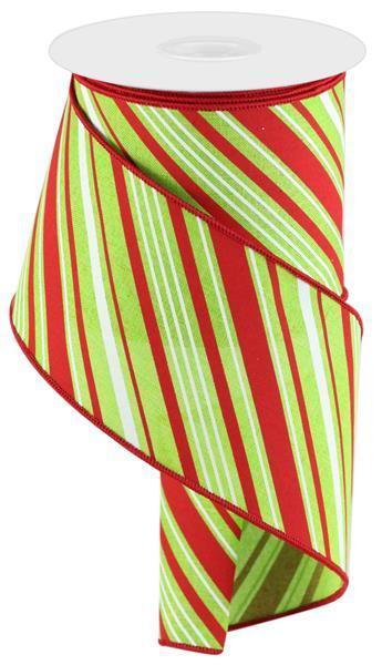 RGC158633    4" x 10yd Peppermint Stripes/Royal   Lime/Red/White