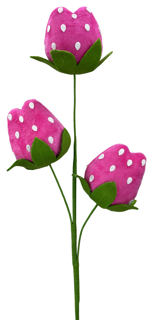 63909PK     28"H    Strawberry Spray    Pink/White