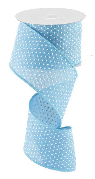 RG0165234    2.5" X 10Yd Raised Swiss Dots On Royal   Turquoise/White