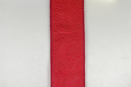 42466-40-12   2.5"X10YDS   Embossed Flower    Red